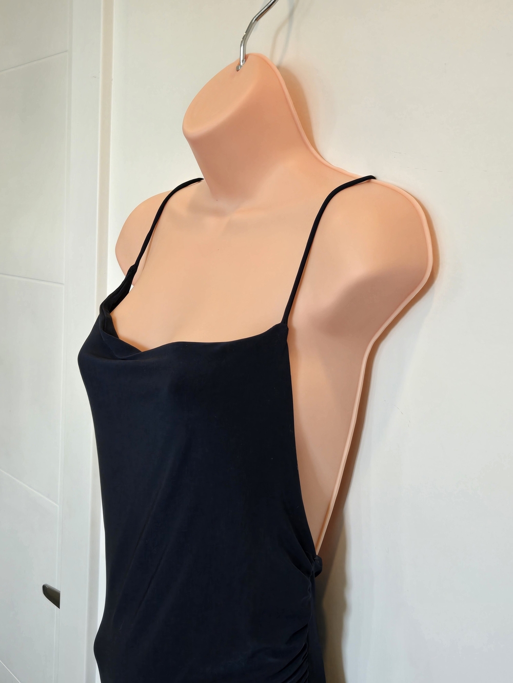 Pull&Bear Navy Cowl Neck Ruched Maxi Dress Size M - Picture 5 of 8